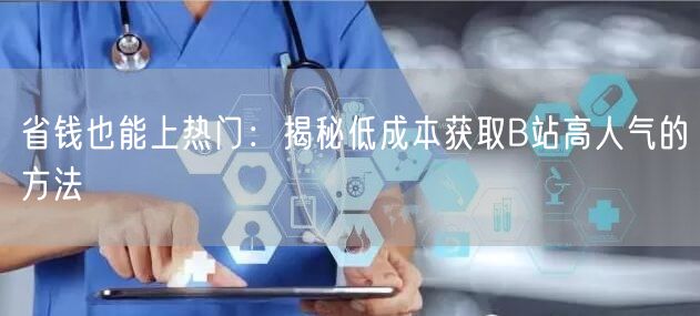 省钱也能上热门：揭秘低成本获取B站高人气的方法