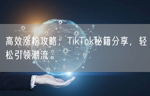 高效涨粉攻略：TikTok秘籍分享，轻松引领潮流。