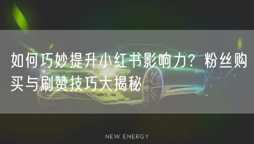 如何巧妙提升小红书影响力？粉丝购买与刷赞技巧大揭秘