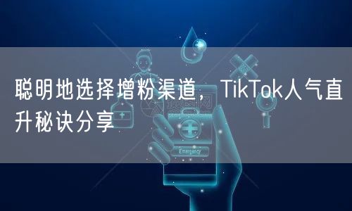 聪明地选择增粉渠道，TikTok人气直升秘诀分享